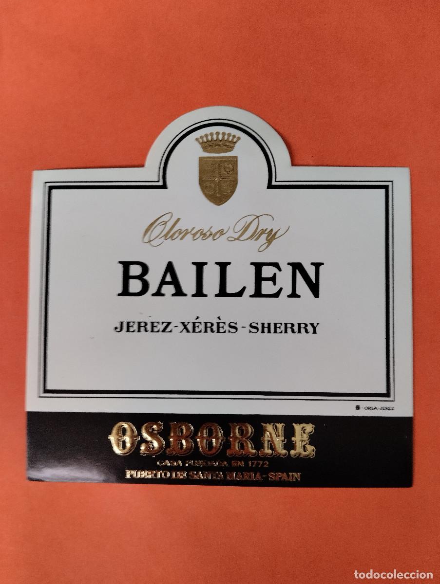 Old Labels: ETIQUETA OLOROSO DRY BAILEN OSBORNE JEREZ