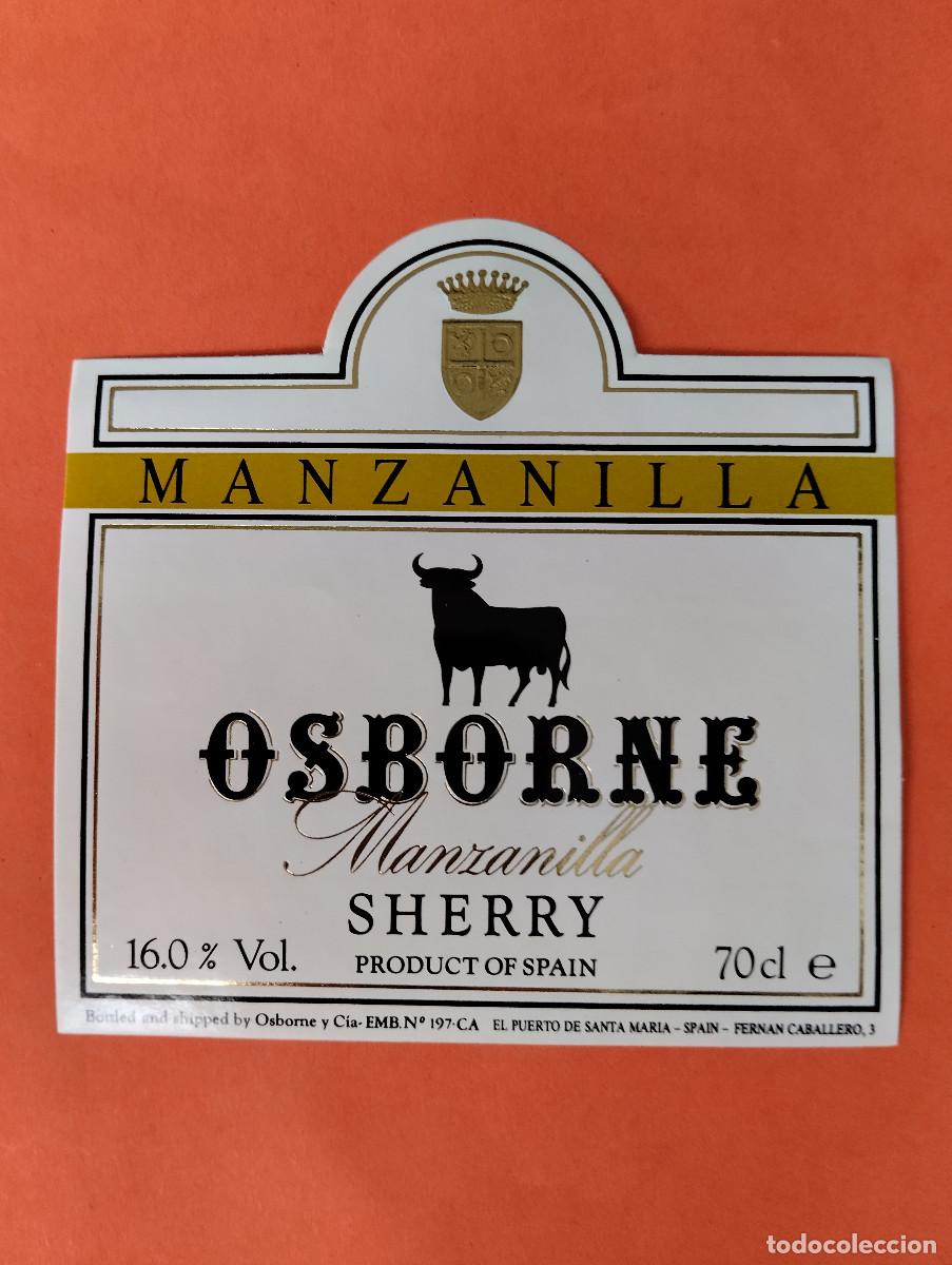Old Labels: ETIQUETA MANZANILLA SHERRY OSBORNE JEREZ