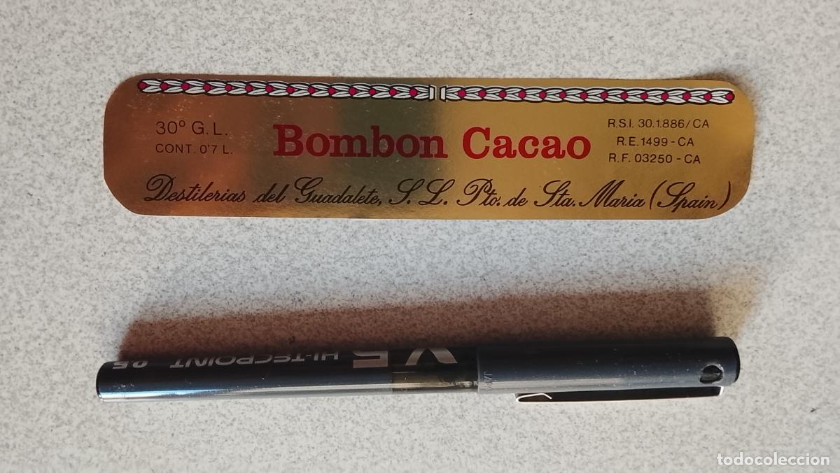 Etiquetas antiguas: Haga su oferta etiqueta - BOMBON CACAO PUERTO DE SANTA MARIA CADIZ