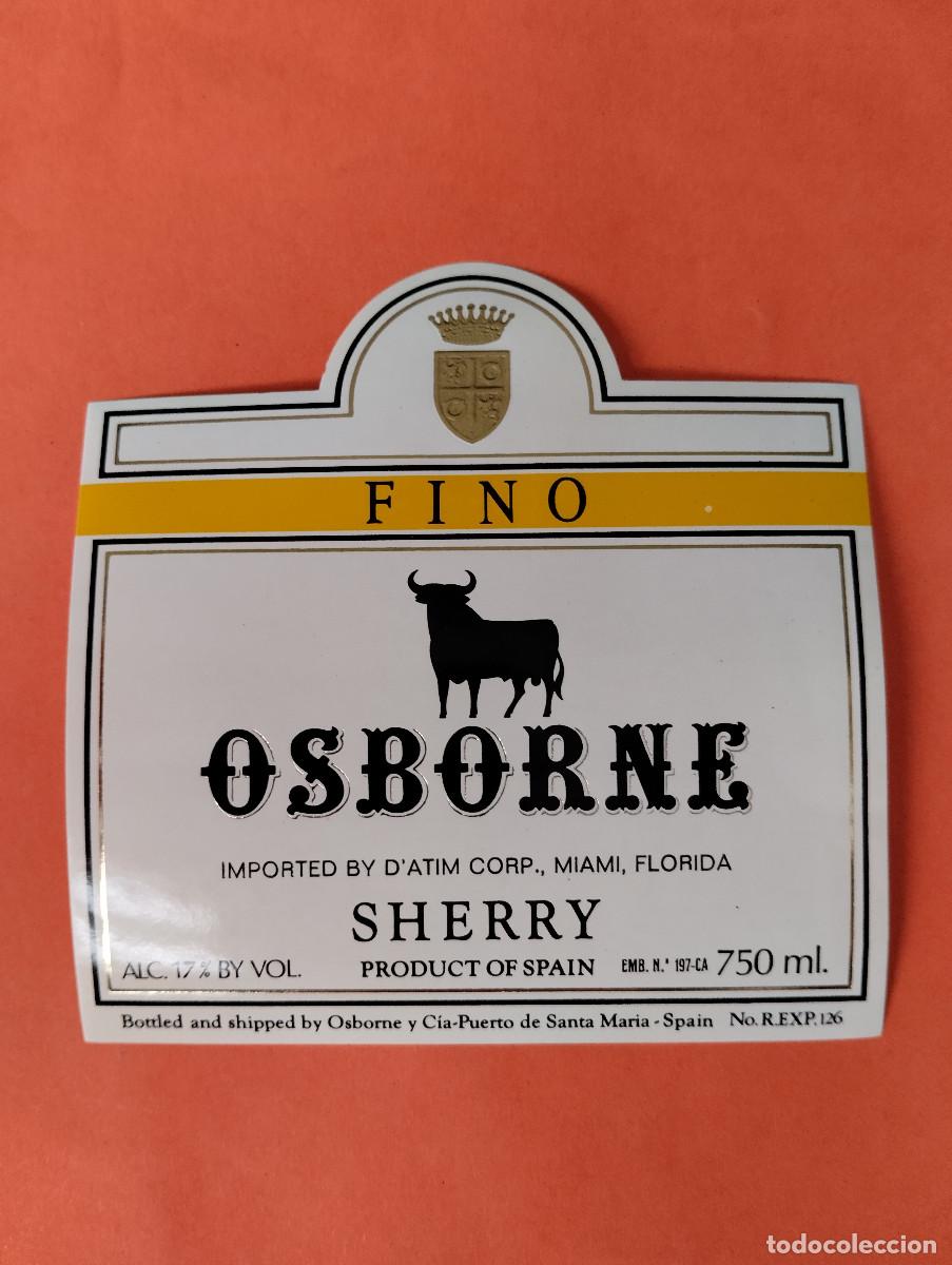 Etiquetas antiguas: ETIQUETA FINO SHERRY OSBORNE JEREZ