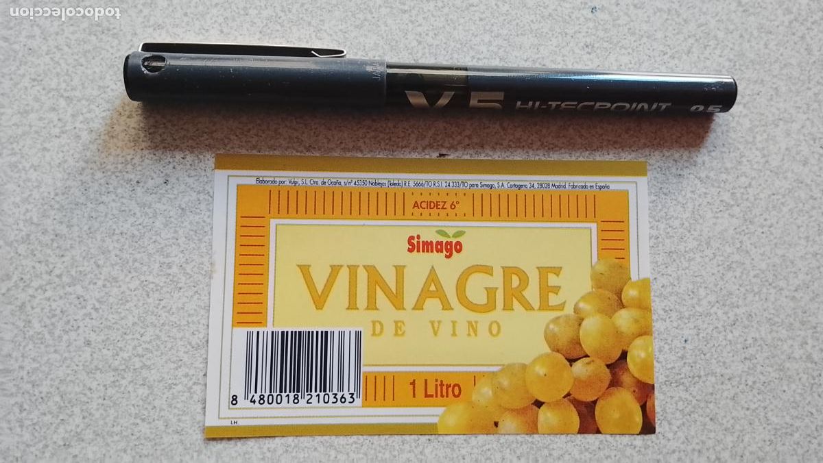Etiquetas antiguas: Haga su oferta etiqueta - VINAGRE DE VINO SIMAGO