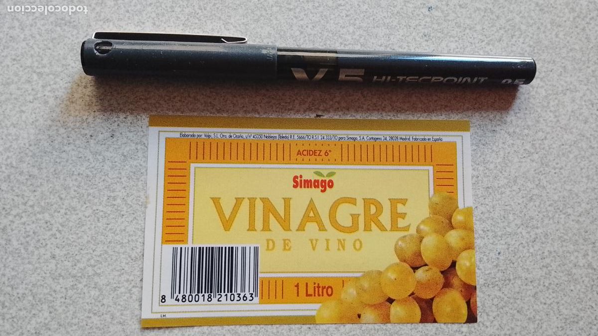 Etiquetas antiguas: Haga su oferta etiqueta - VINAGRE DE VINO SIMAGO