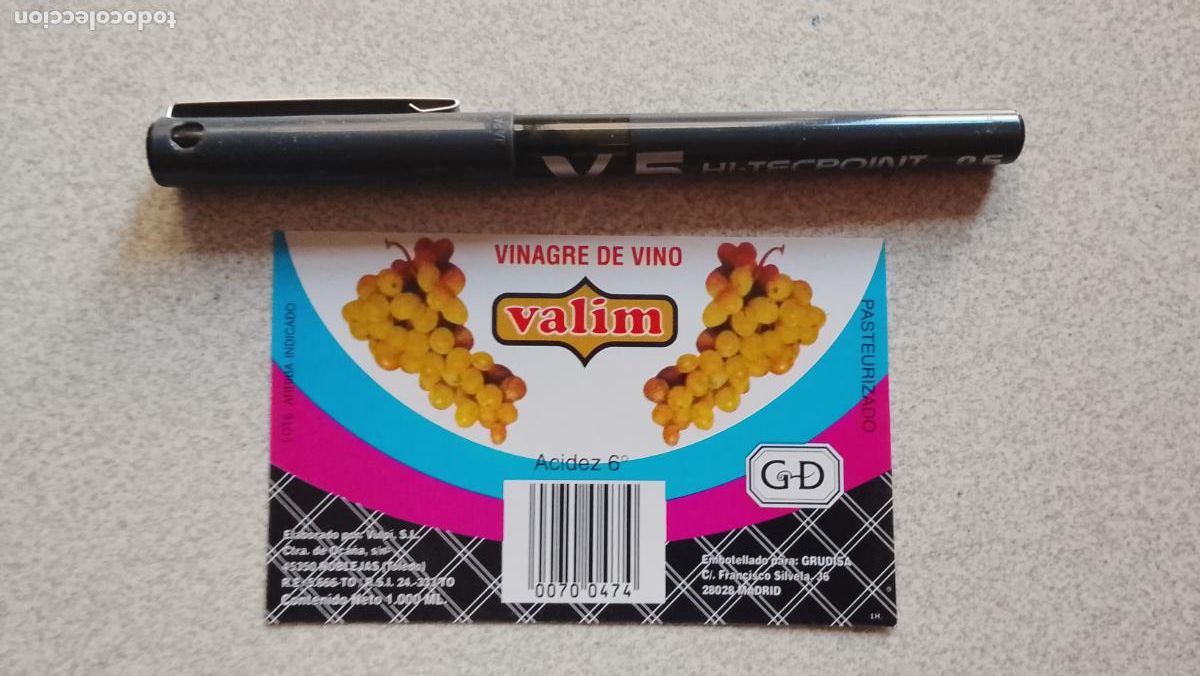Etiquetas antiguas: Haga su oferta etiqueta - VINGARE DE VINO VALIM NOBLEJAS TOLEDO