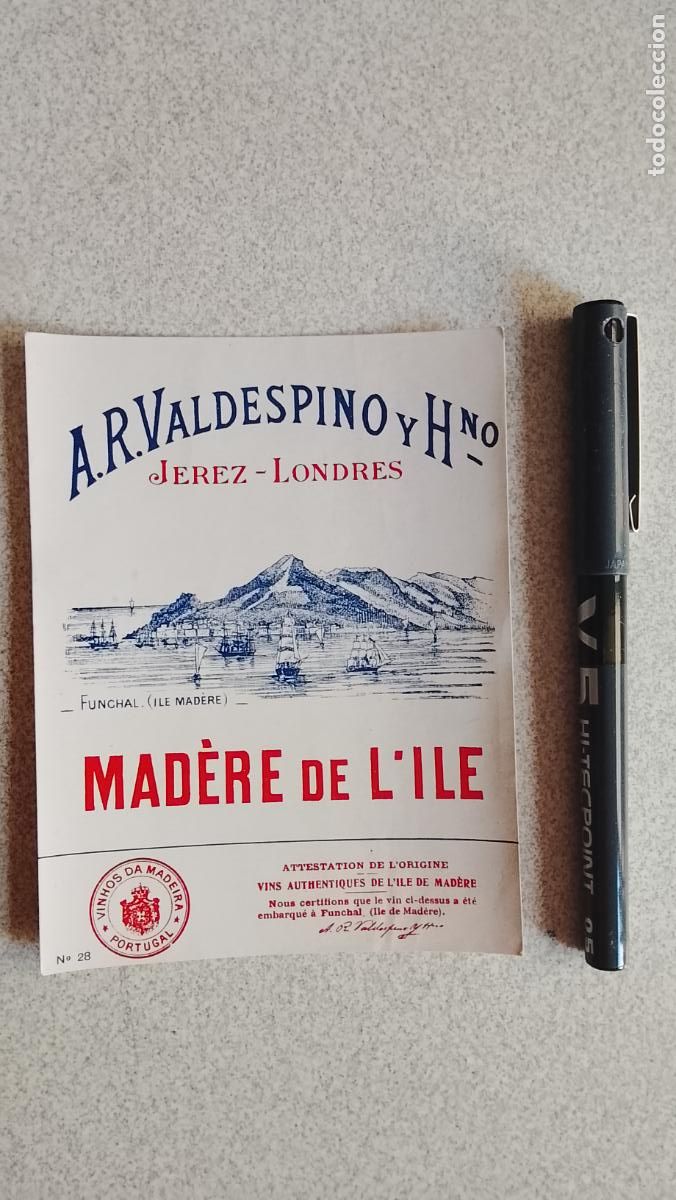 Etiquetas antiguas: Haga su oferta etiqueta - VALDESPINO JEREZ LONDRES MADRE DE LILE