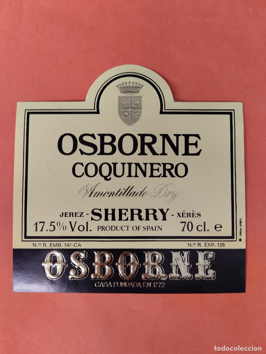 Etiquetas antiguas: ETIQUETA COQUINERO AMONTILLADO DRY OSBORNE JEREZ