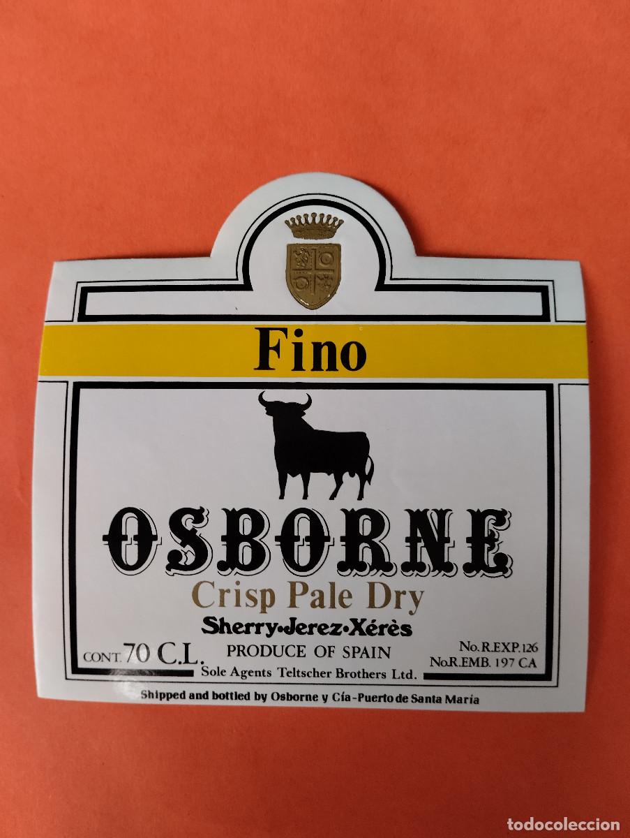 Etiquetas antiguas: ETIQUETA FINO CRISP PALE DRY OSBORNE JEREZ