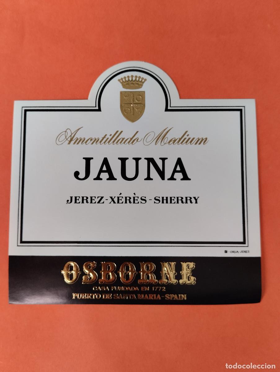 Etiquetas antiguas: ETIQUETA AMONTILLADO MEDIUM JAUNA OSBORNE JEREZ