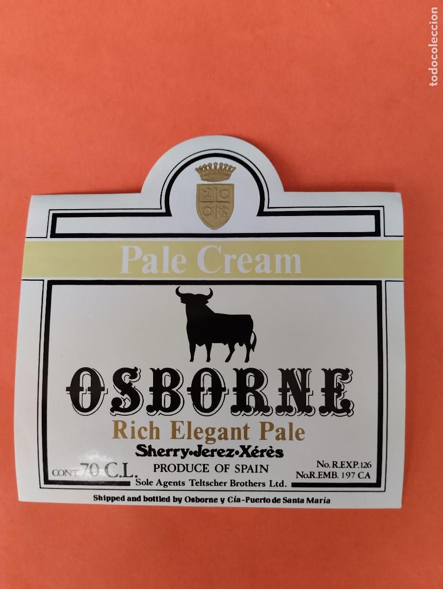 Etiquetas antiguas: ETIQUETA PALE CREAM OSBORNE JEREZ