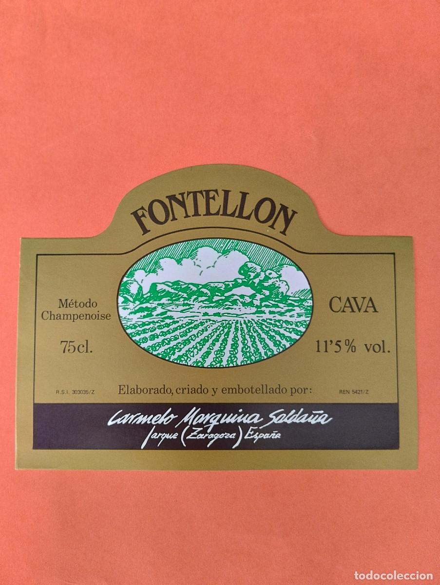 Etiquetas antiguas: ETIQUETA CAVA JARQUE DE MONCAYO ZARAGOZA FONTELLON