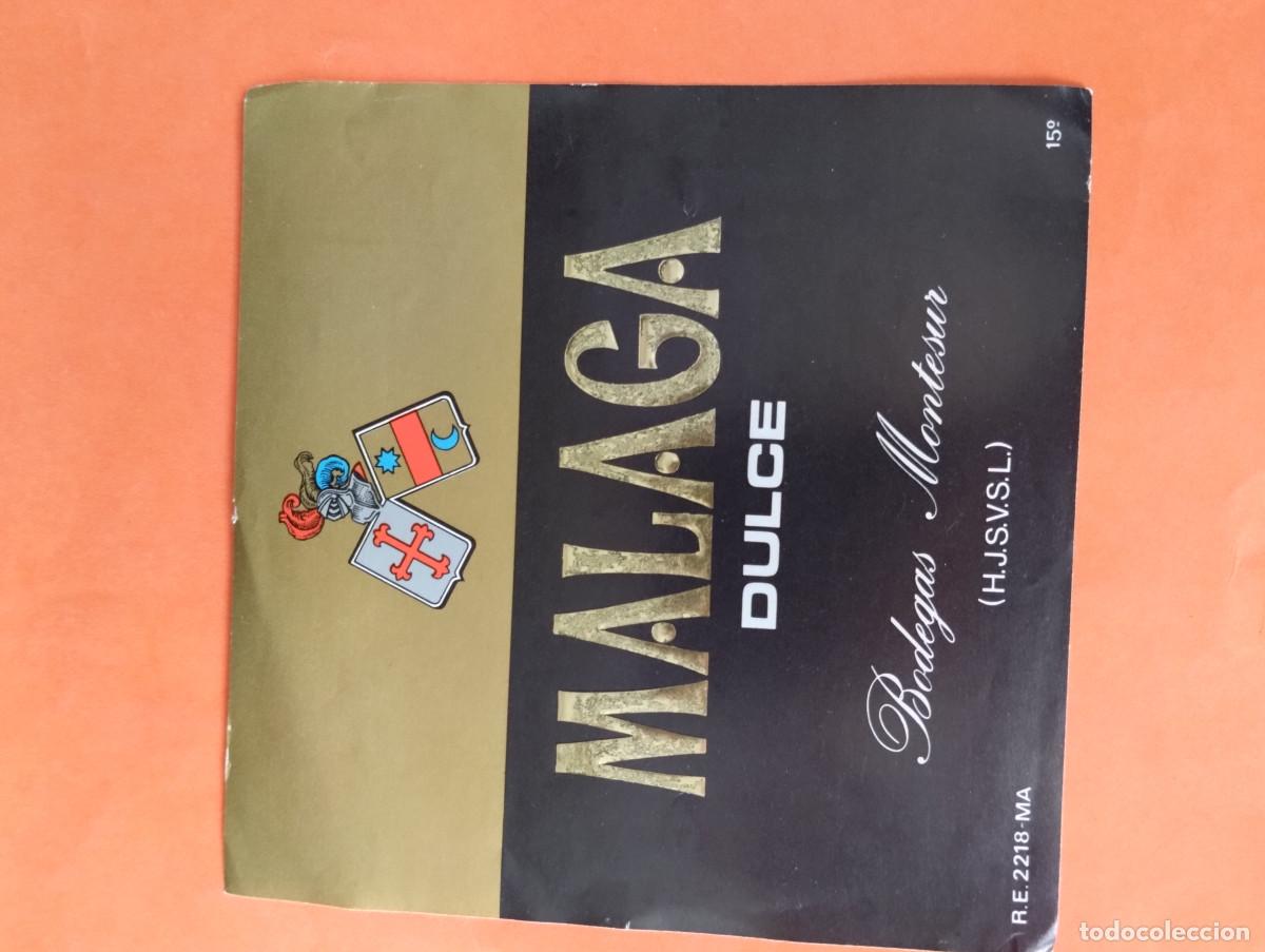 Etiquetas antiguas: ETIQUETA MALAGA DULCE BODEGAS MONTESUR