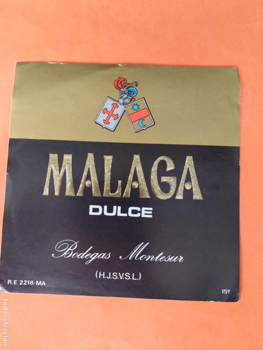 &Eacute;tiquettes anciennes: ETIQUETA MALAGA DULCE BODEGAS MONTESUR