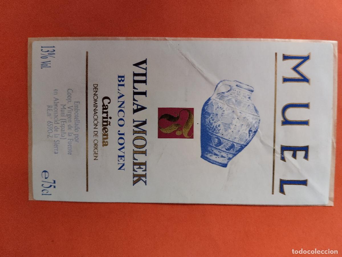 Etiquetas antiguas: ETIQUETA MUEL ZARAGOZA VILLA MOLEK BLANCO JOVEN CARI&Ntilde;ENA.