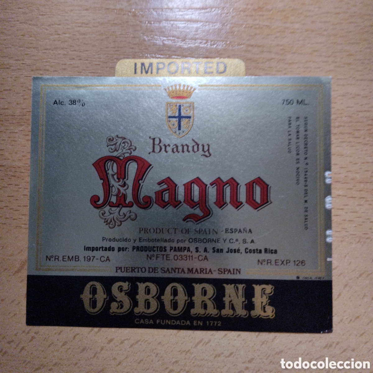 Etiquetas antiguas: ETIQUETA BRANDY JEREZ MAGNO