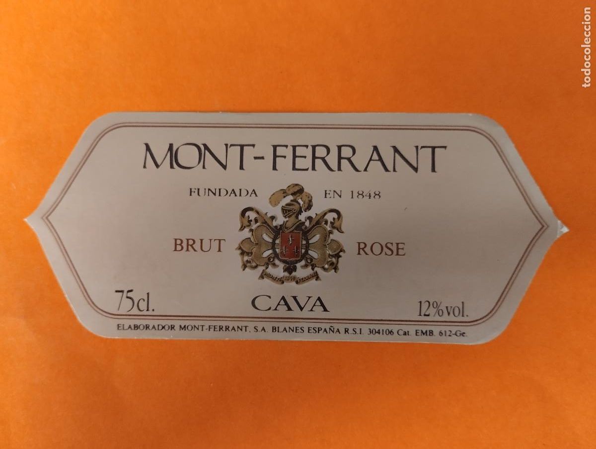 Etiquetas antiguas: ETIQUETA MONT-FERRANT CAVA BRUT ROSE