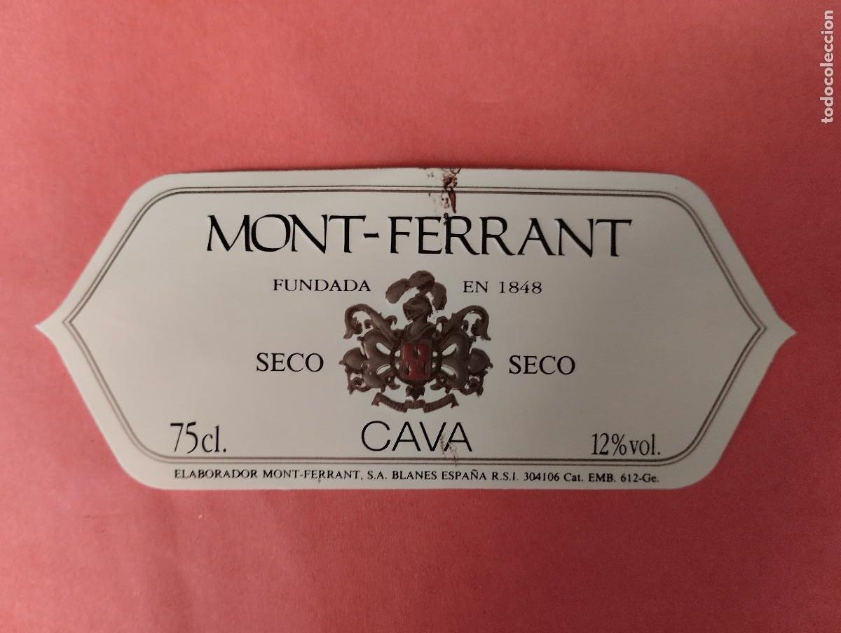Etiquetas antiguas: ETIQUETA MONT-FERRANT CAVA SECO
