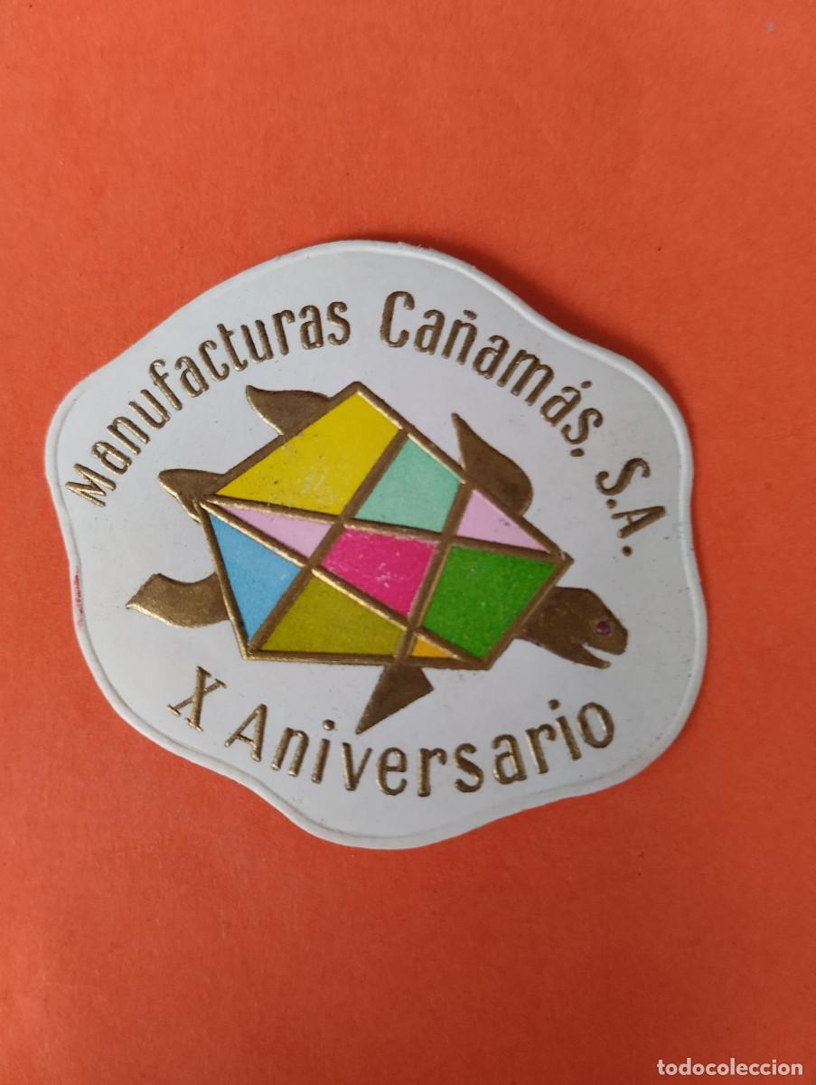 Etiquetas antiguas: ETIQUETA ROPA MANUFACTURAS CA&Ntilde;AMAS S.A. X ANIVERSARIO MATARO LA TORTUGA
