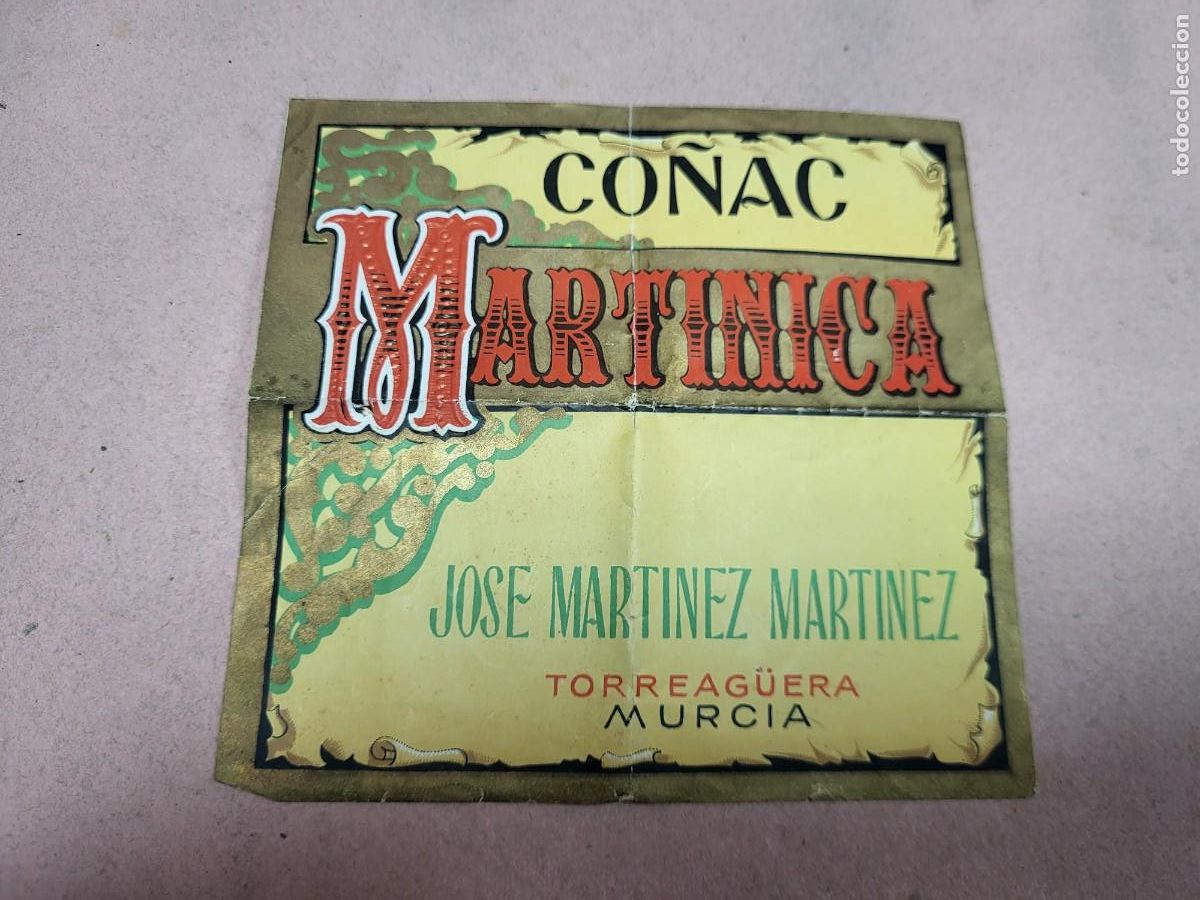 Etiquetas antiguas: ANTIGUA ETIQUETA LICOR CO&Ntilde;AC MARTINICA TORREAG&Uuml;ERA MURCIA MUY RARA