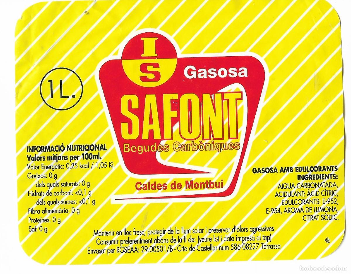 Etiquetas antiguas: GASEOSA SAFONT ** CALDES DE MONTBUY **