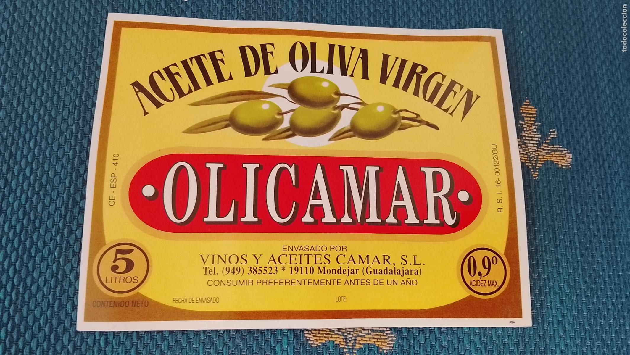 Etiquetas antiguas: Haga su oferta etiqueta - ACEITE DE OLIVA VIRGEN OLICAMAR