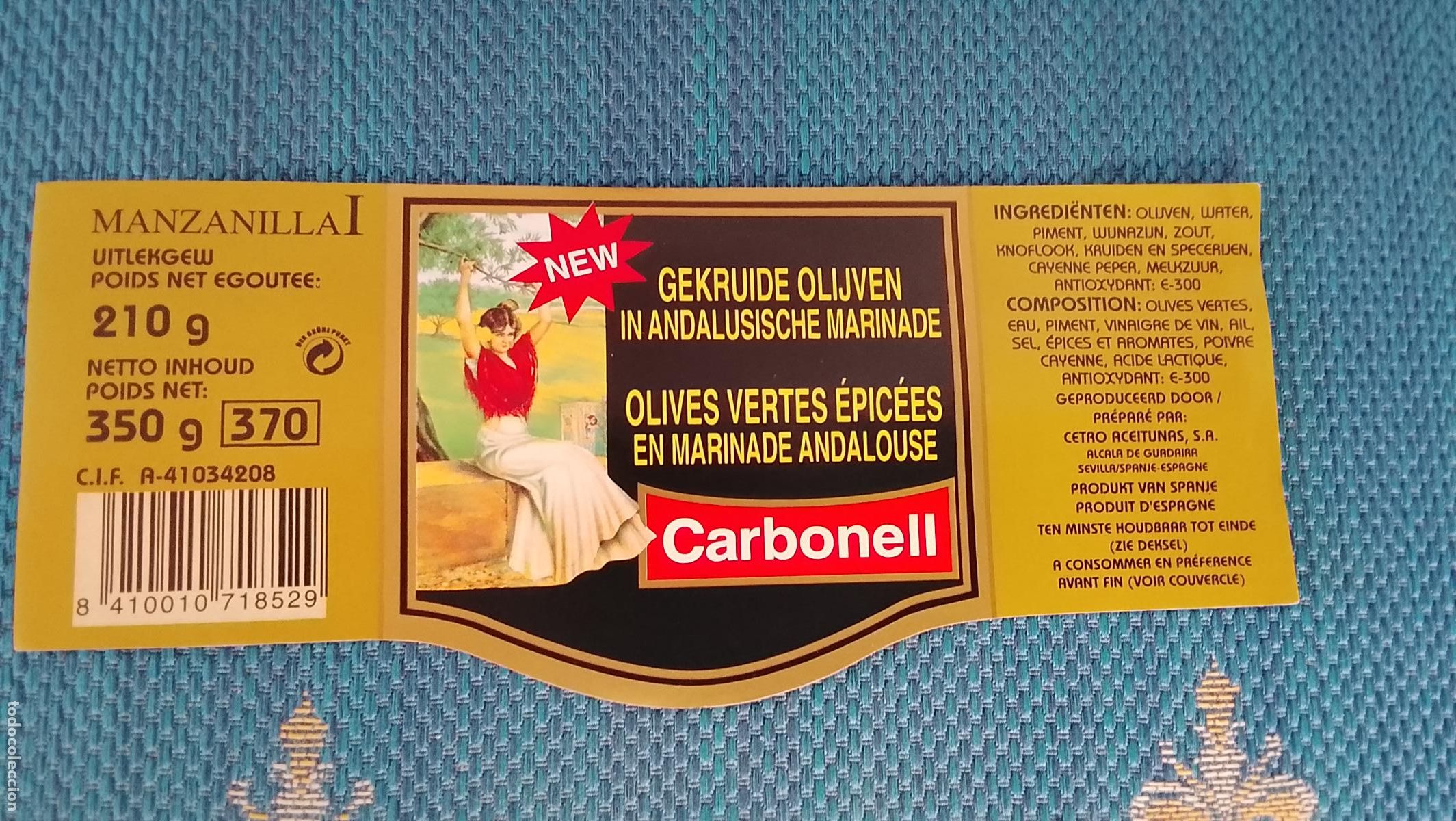 Etiquetas antiguas: Haga su oferta etiqueta - ACEITE DE OLIVA VIRGEN CARBONELL