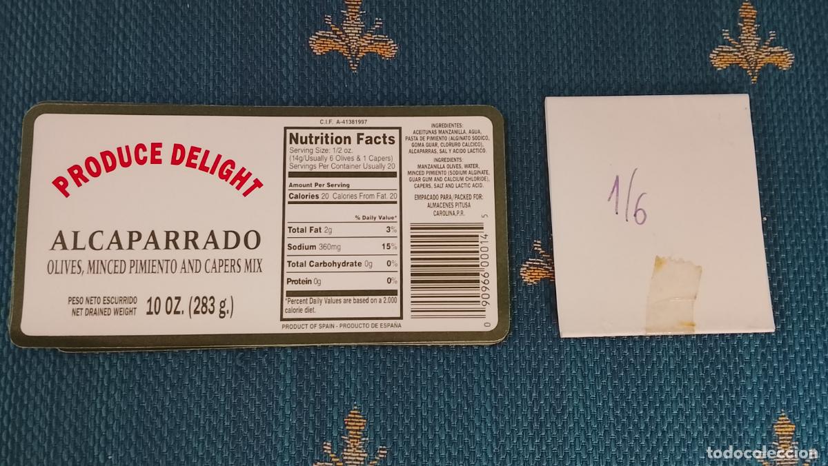 Etiquetas antiguas: Haga su oferta etiqueta - ACEITE ACEITUNAS ENCURTIDOS , PRODUCE DELIGHT VER ETIQUETAS PARECIDAS