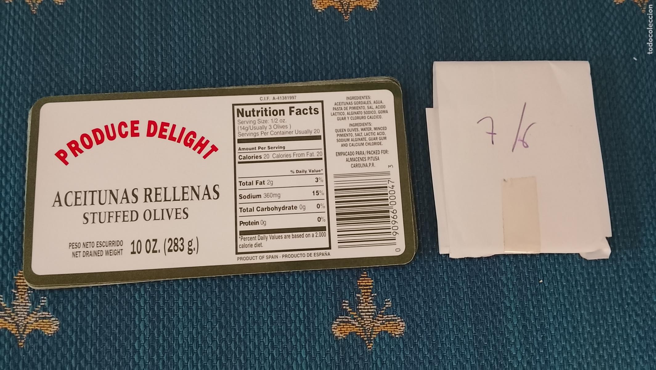 Etiquetas antiguas: Haga su oferta etiqueta - ACEITE ACEITUNAS ENCURTIDOS , PRODUCE DELIGHT VER ETIQUETAS PARECIDAS