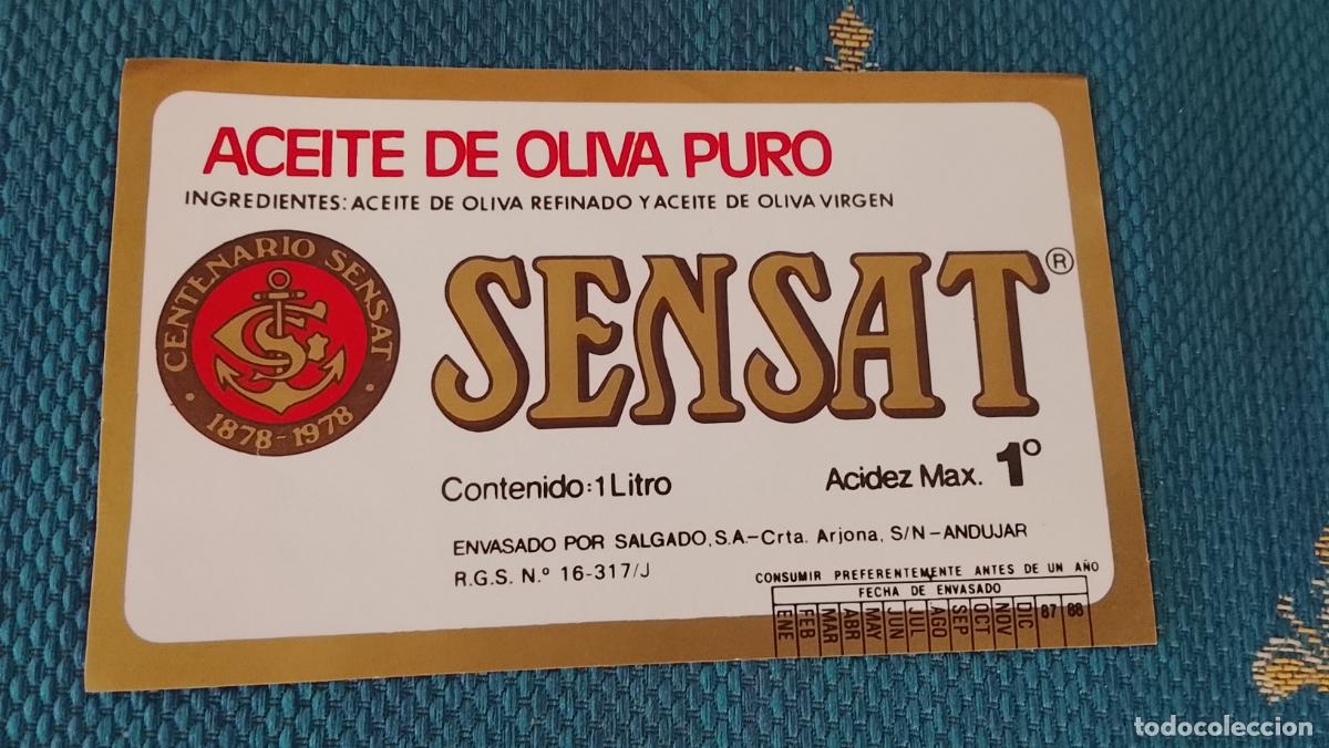Etiquetas antiguas: Haga su oferta etiqueta - ACEITE ACEITUNAS OLIVAS SENSAT