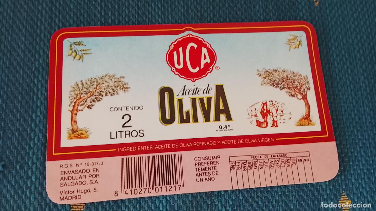 Etiquetas antiguas: Haga su oferta etiqueta - ACEITE ACEITUNAS OLIVAS MARCA UCA