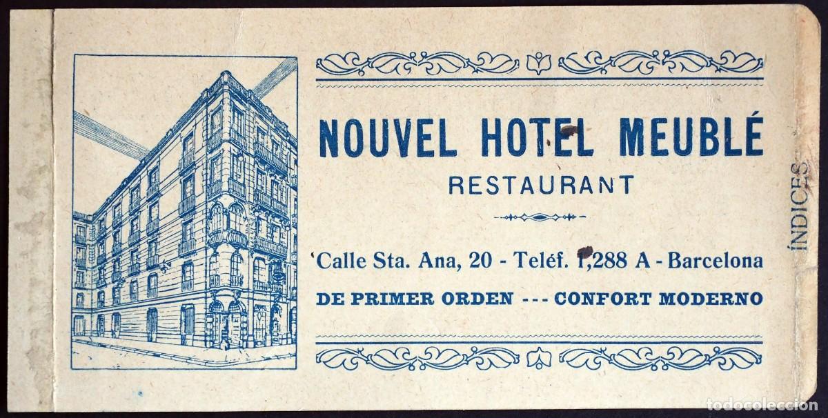 Etiquetas antiguas: ANTIGUA TARGETA HOTEL NOUVEL HOTEL MEUBL&Eacute;. BARCELONA