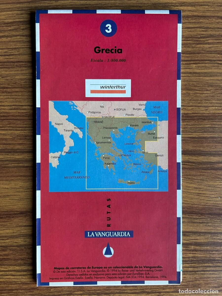 Etiquetas antiguas: MAPAS DE CARRETERAS DE EUROPA 2 GRECIA - ESCALA 1:800.000 LA VANGUARDIA 1994