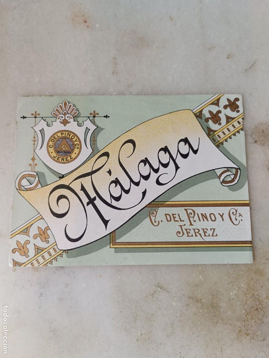 Old Labels: Antigua etiqueta vino jerez Cayetano del pino M&aacute;laga