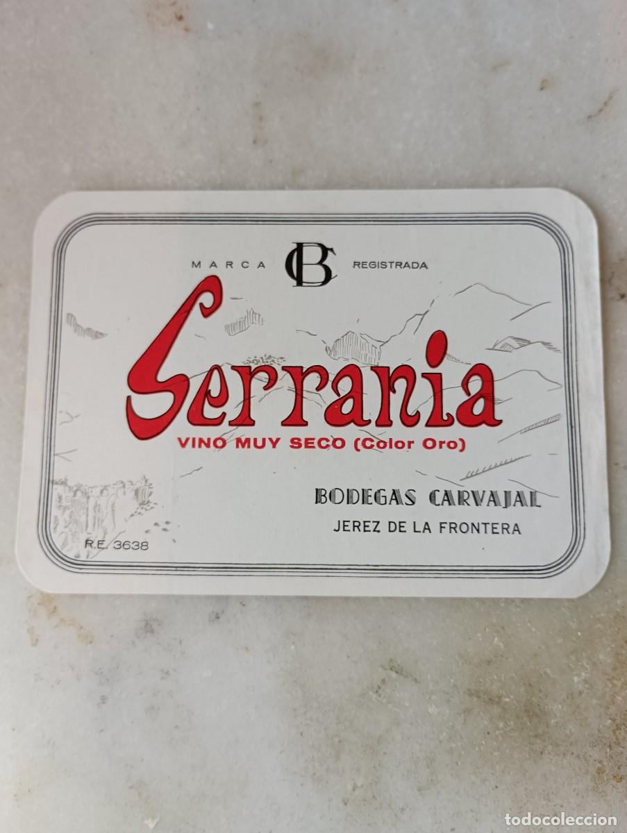 Etiquetas antiguas: Antigua etiqueta vino jerez serran&iacute;a Carvajal