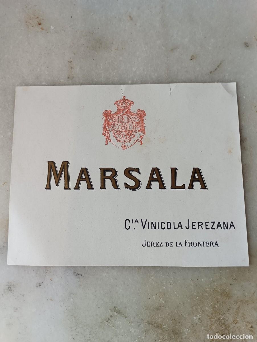 Etiquetas antiguas: Antigua etiqueta vino jerez compa&ntilde;&iacute;a vin&iacute;cola