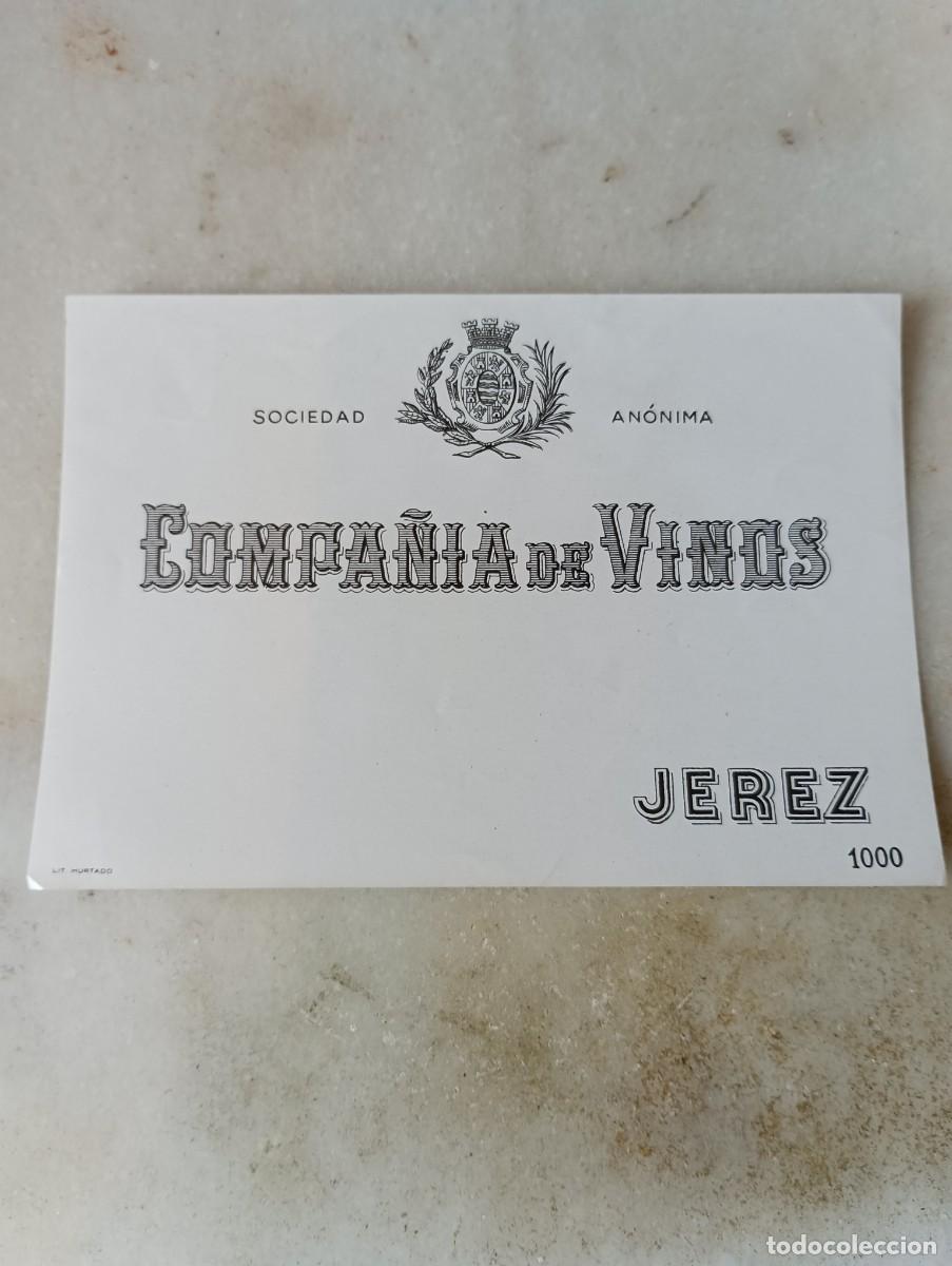 Etiquetas antiguas: Etiqueta vino jerez original