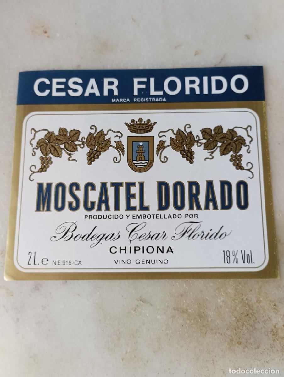 Etiquetas antiguas: Etiqueta vino Chipiona cesar florido