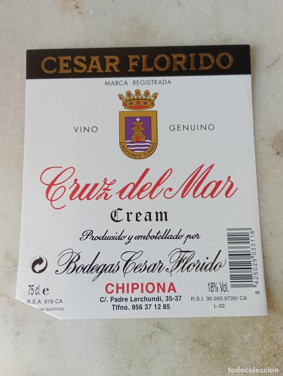 Etiquetas antiguas: Etiqueta vino Chipiona cesar florido