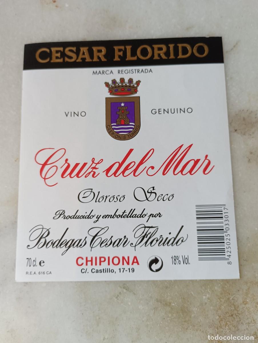 Etiquetas antiguas: Etiqueta vino Chipiona cesar florido