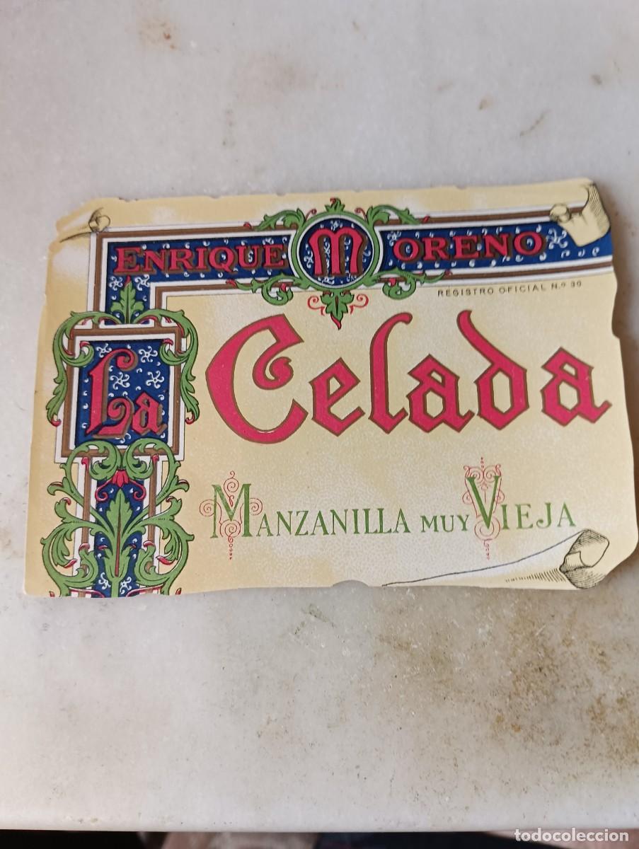 Etiquetas antiguas: Antigua etiqueta vino manzanilla Sanl&uacute;car enrique moreno