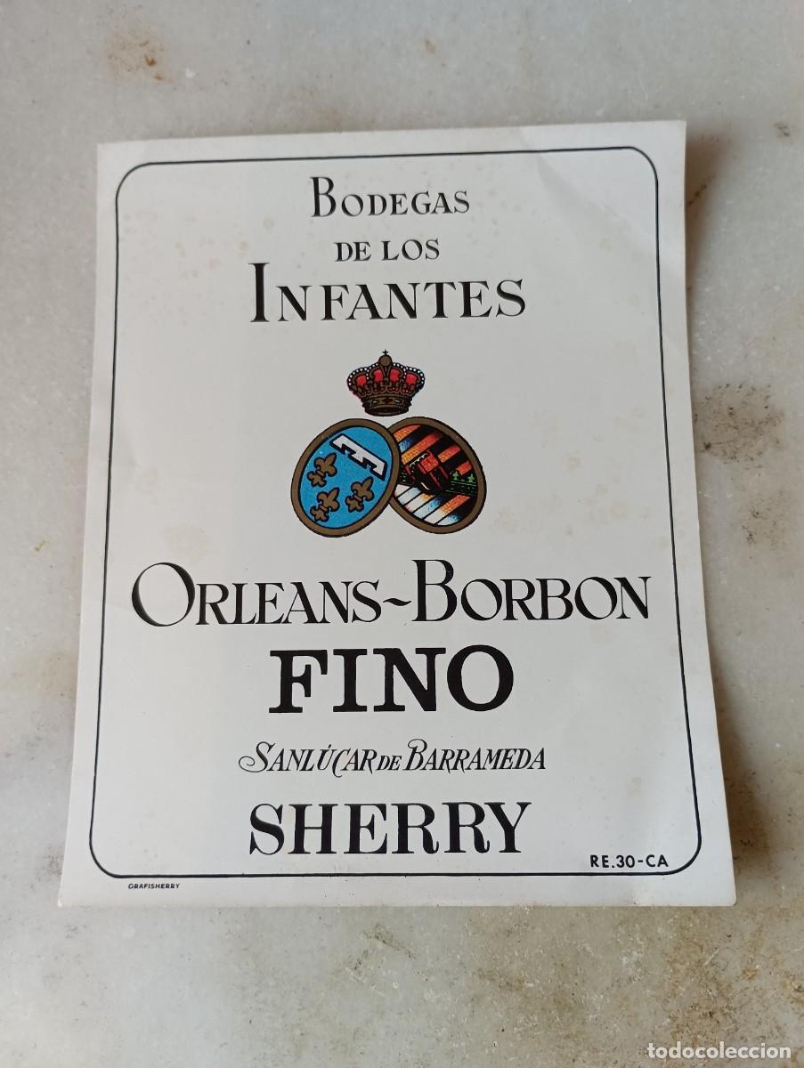 Etiquetas antiguas: Etiqueta vino Sanl&uacute;car Orleans y Borb&oacute;n