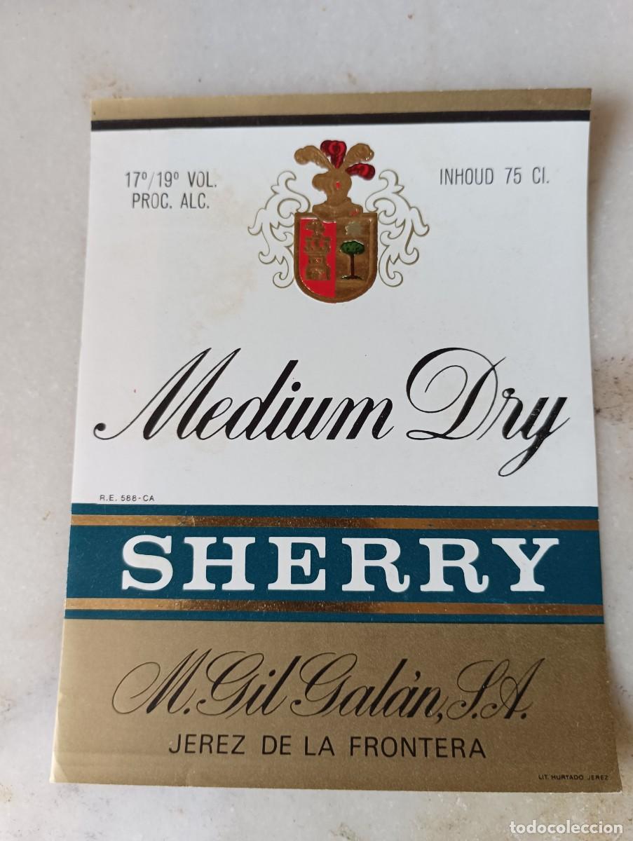Etiquetas antiguas: Etiqueta vino jerez m Gil gal&aacute;n