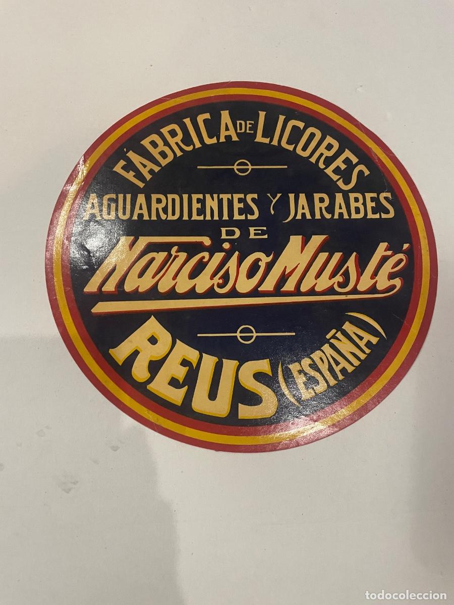 Etiquetas antiguas: PUBLICIDAD - VINOS - REUS - GRAN ETIQUETA TONEL FABRICA DE LICORES AGUARDIENTES Y JARABES DE NARCISO