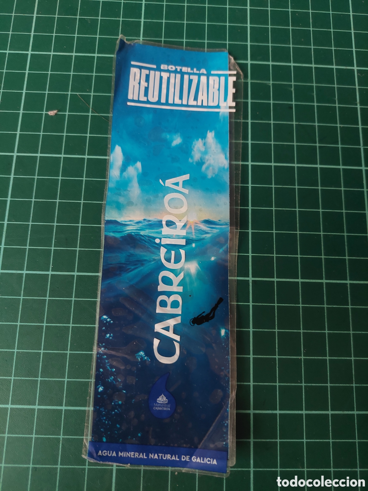 Etiquetas antiguas: Buceo deportes etiqueta agua mineral natural Galicia cabreiroa 1 L