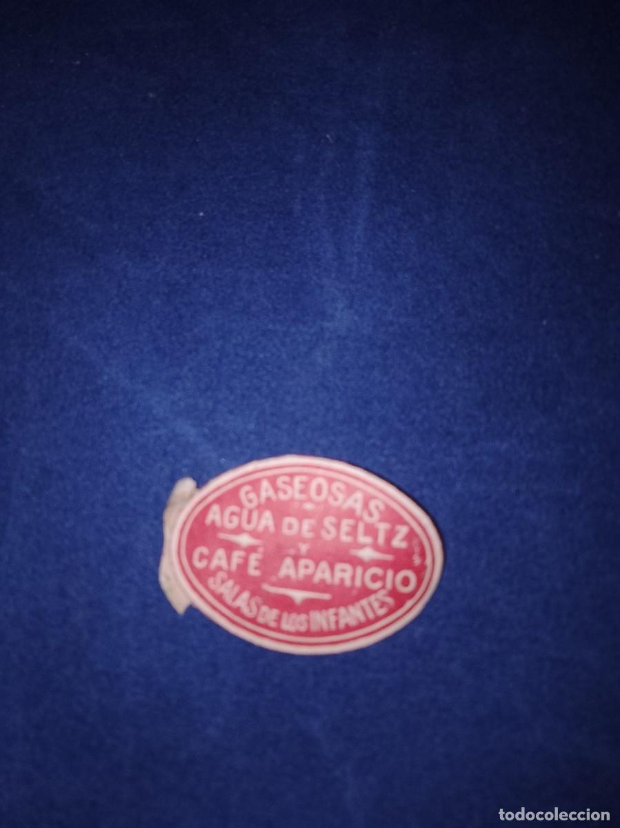 Etiquetas antiguas: Etiqueta a&ntilde;os 40 50 aproximado gaseosa agua caf&eacute; aparici&oacute;