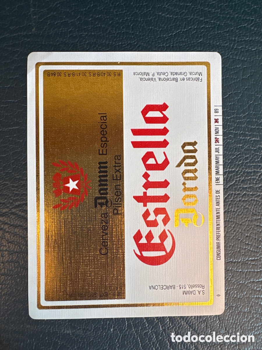 Etiquetas antiguas: ETIQUETA CERVEZA DAMM PILSEN EXTRA ESTRELLA DORADA 30 CL