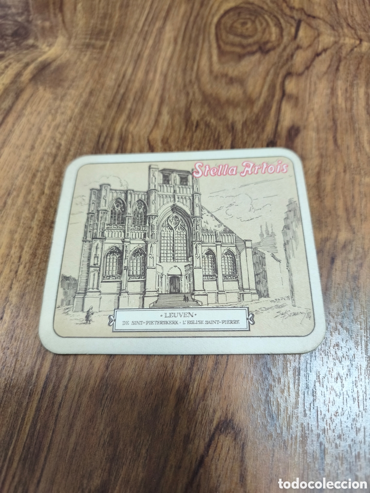 Etiquetas antiguas: Muy original posavasos Stella Artois