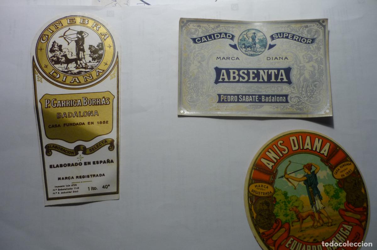 Etiquetas antiguas: LOTE ETIQUETAS ANIS.-GINEBRA ,, GARRIGA .BADALONA