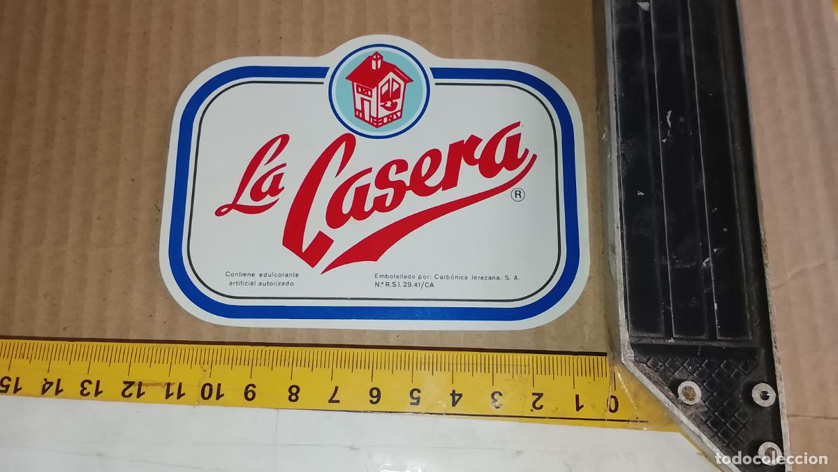 Etiquetas antiguas: antigua GRAN etiqueta original SIN PEGAR , de BOTELLA REFRESCOS GASEOSA LA CASERA BLANCA