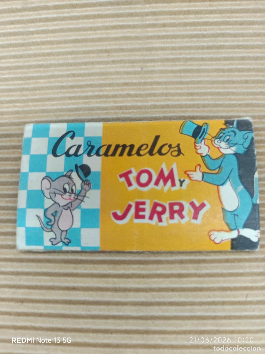 Etiquetas antiguas: CARTON DE CARAMELOS TOM Y JERRY - Foto 2