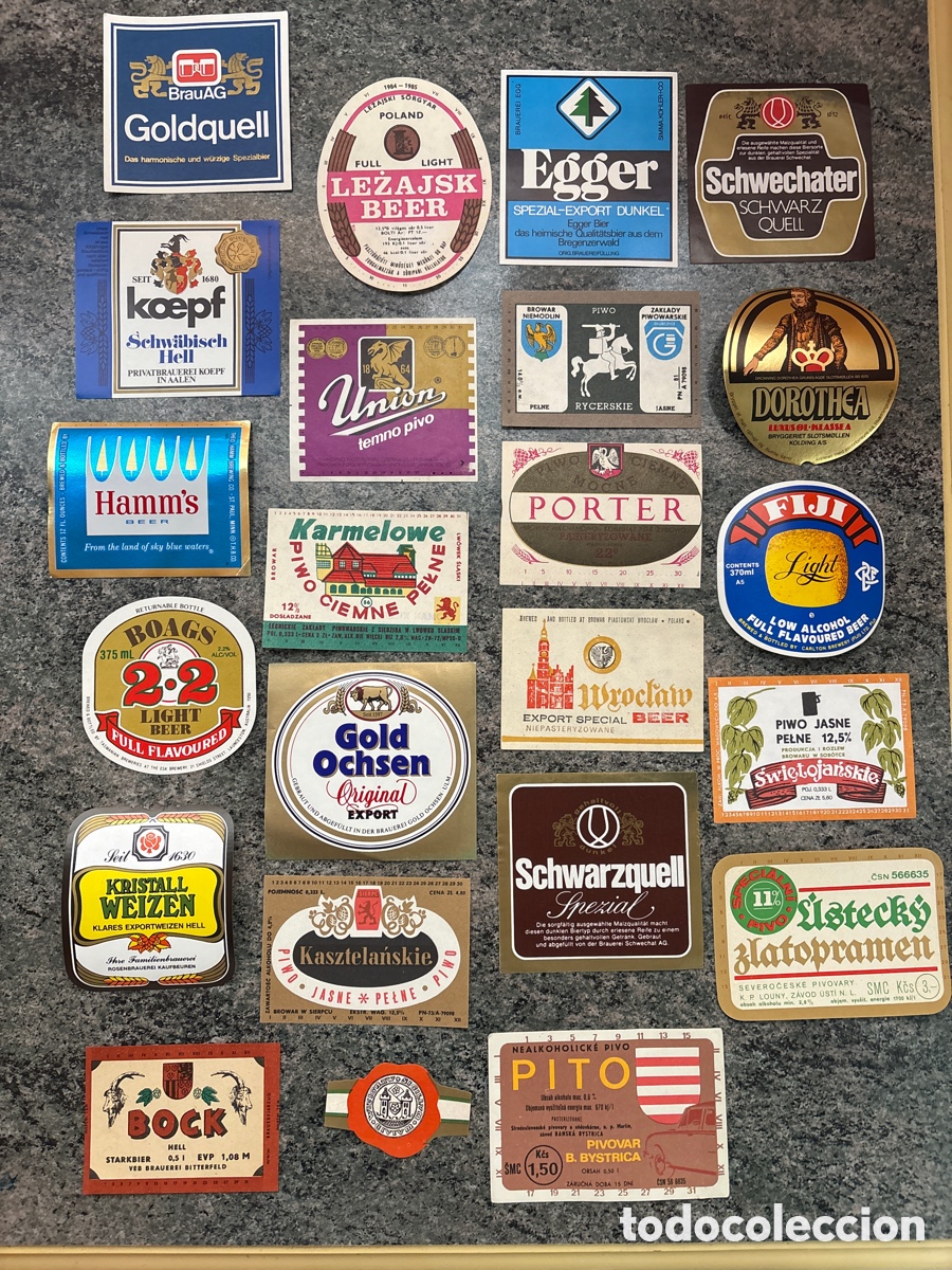 Etiquetas antiguas: LOTE DE 23 ETIQUETAS DE CERVEZA DIFERENTES