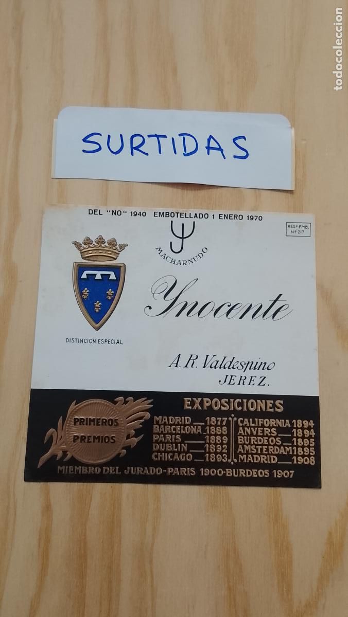 Etiquetas antiguas: HAGA SU OFERTA - ANTIGUA ETIQUETA DE VINOS DE JEREZ LICOR ETC OFERTAS POR LOTES MUCHAS EN MI PERFIL